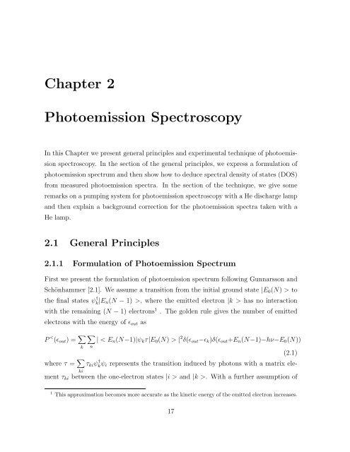 Thesis High-Resolution Photoemission Study of Kondo Insulators ...