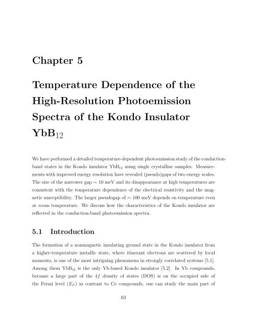 Thesis High-Resolution Photoemission Study of Kondo Insulators ...
