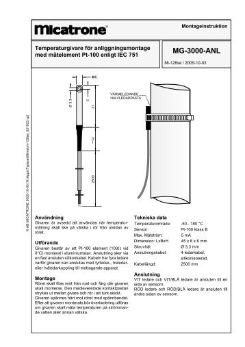 Drift- och montageinstruktion - Micatrone