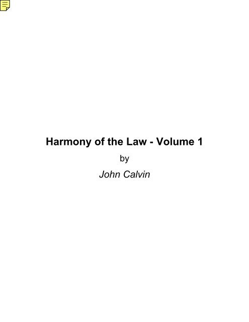 Harmony of the Law - Volume 1 - Bible Study Guides