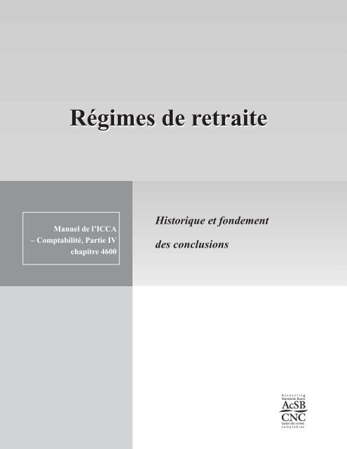 RÃ©gimes de retraite - Historique et fondement des conclusions