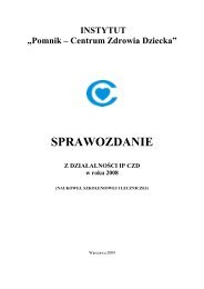 sprawozdanie za 2008r. - Centrum Zdrowia Dziecka