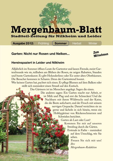 Mergenbaum-Blatt Sommer 2012 - von Wolfgang Giegerich