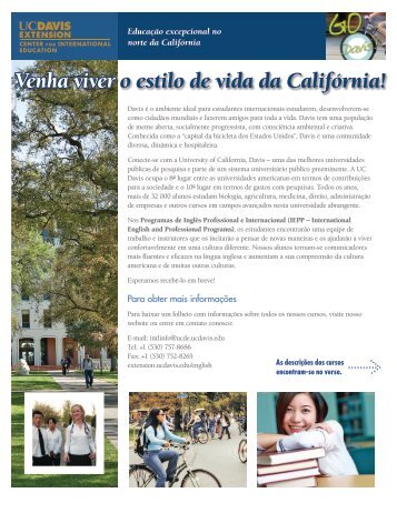 Venha viver o estilo de vida da CalifÃ³rnia! - UC Davis Extension