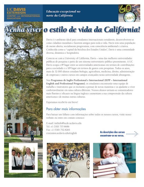 Venha viver o estilo de vida da CalifÃ³rnia! - UC Davis Extension