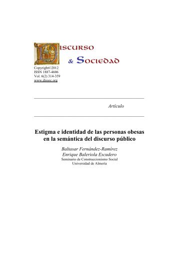 Estigma e identidad de las personas obesas en la semÃ¡ntica del ...