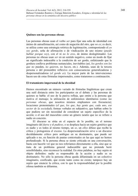 Estigma e identidad de las personas obesas en la semÃ¡ntica del ...