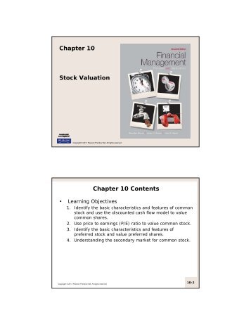 Stock Valuation Chapter 10 Chapter 10 Contents