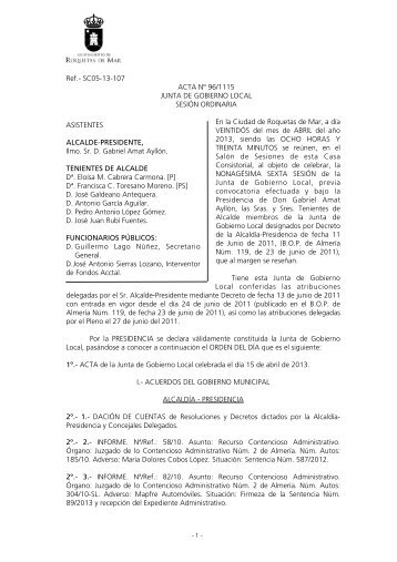 Ref.- SC05-13-107 ACTA Nº 96/1115 JUNTA DE GOBIERNO ...