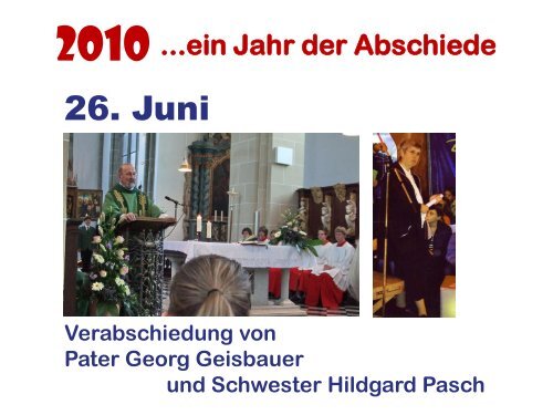ein Jahr der Abschiede - Katholische Pfarrgemeinde St. Josef ...