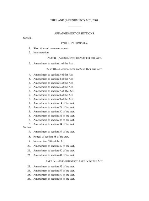 THE LAND (AMENDMENT) ACT, 2004. - Uganda Land Alliance