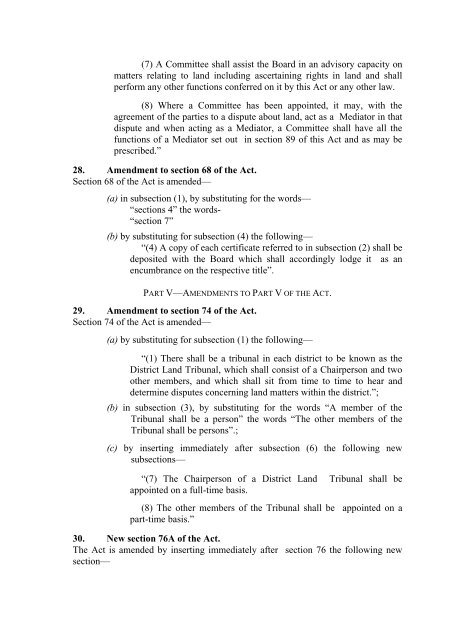 THE LAND (AMENDMENT) ACT, 2004. - Uganda Land Alliance