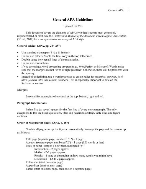 General APA Guidelines - Department of Family and Preventive ...