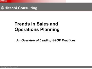 Trends in Sales and Operations Planning - Hitachi Consulting