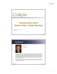 Corum Group Q4 2003 M A Briefing The Corum Group