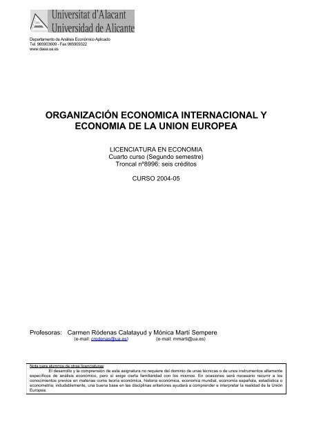 organizaciÃ³n economica internacional y economia de la union ...