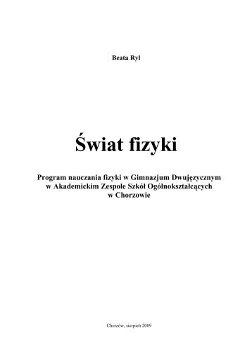 Program nauczania Åwiat fizyki - Fizyka