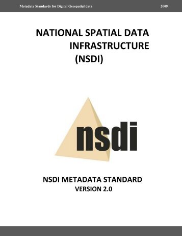 Metadata Standards for Digital Geospatial data - nsdi india geoportal