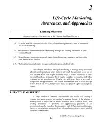 2 Life-Cycle Marketing, Awareness, and Approaches - The American ...