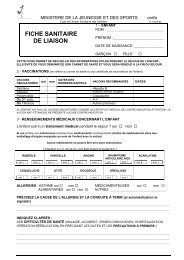 Fiche sanitaire de liaison