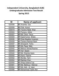 Final result all - Independent University, Bangladesh