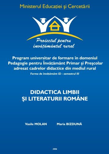 DIDACTICA LIMBII ÅI LITERATURII ROMÃNE