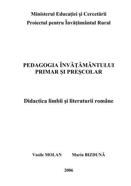 DIDACTICA LIMBII ÅI LITERATURII ROMÃNE