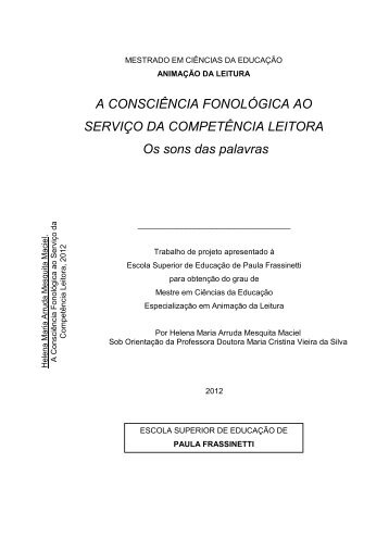 A CONSCIÃNCIA FONOLÃGICA AO SERVIÃO DA COMPETÃNCIA ...