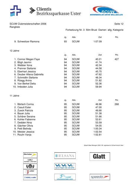 Clubmeisterschaften 2006 SchwimmClub Uster Wallisellen 17 ...