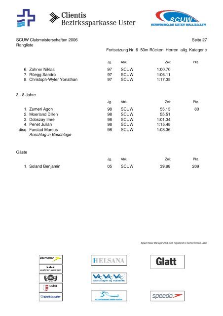 Clubmeisterschaften 2006 SchwimmClub Uster Wallisellen 17 ...