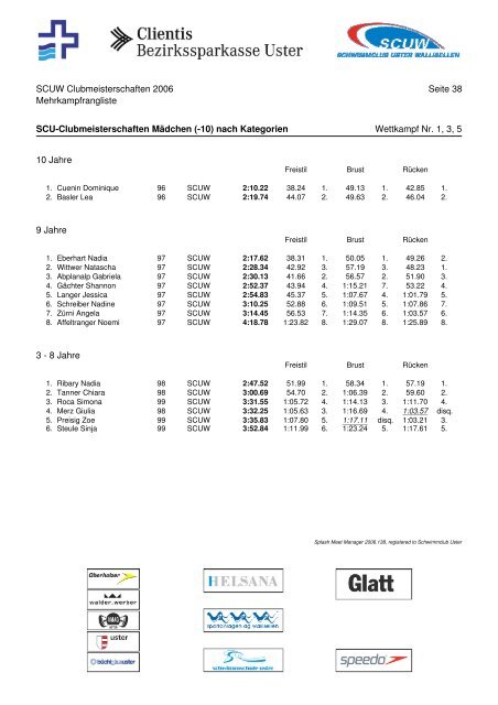 Clubmeisterschaften 2006 SchwimmClub Uster Wallisellen 17 ...