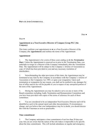 appointment letter format for non executive director icsa guidance a sle non executive director s appointment letter format for non executive director icsa guidance a sle non executive director s