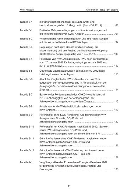 KWK-Ausbau: Entwicklung, Prognose, Wirksamkeit der ... - BMU