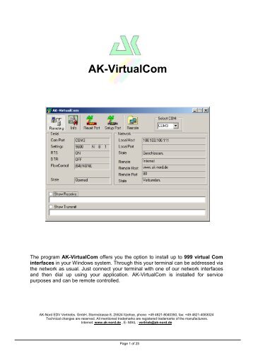 AK-VirtualCom: Setting up a virtual COM interface - AK-Nord GmbH