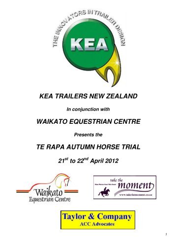 Kea Trailers Pre-Novice - Waikato Equestrian Centre