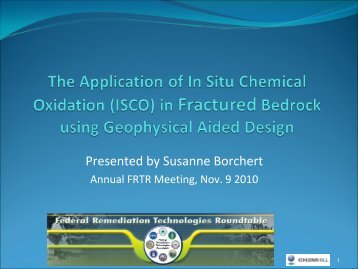 (ISCO) in Fractured Bedrock using Geophysical Aided Design