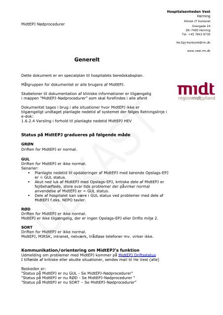 MidtEPJ nødprocedurer - Region Midtjylland