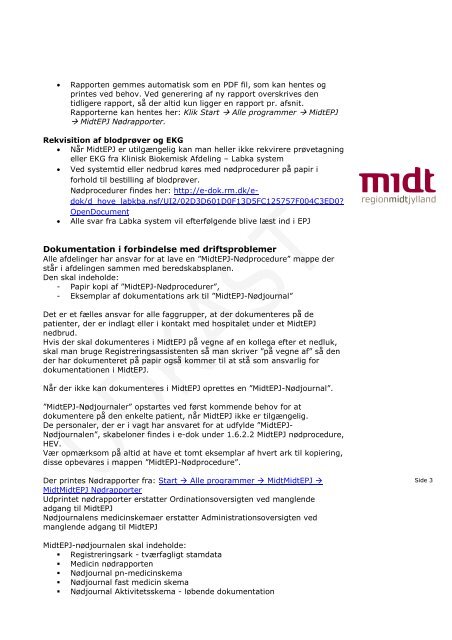 MidtEPJ nødprocedurer - Region Midtjylland