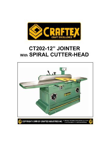 CT202-12" Mobile Jointer with Spiral CutterHead - Busy Bee Tools