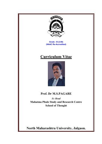 Prof. Dr. M. S. Pagare - North Maharashtra University