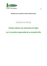 Dossier de Presse Attestation Vigeo - BNP Paribas Personal Finance