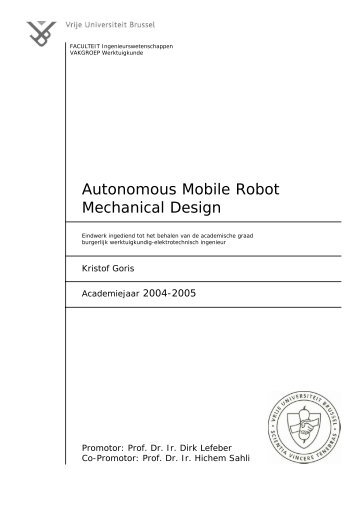 Autonomous Mobile Robot Mechanical Design - the Dept. of ...
