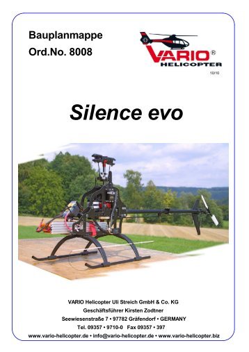 Silence evo Bauplanmappe Ord.No. 8008 - Vario Helicopter