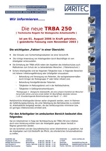 Die neue TRBA 250