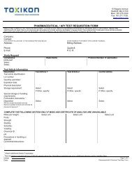 To access Toxikon's Pharmaceutical / API Test Requisition Form ...