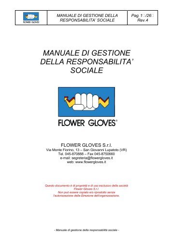 manuale di gestione della responsabilita' sociale - Flower Gloves