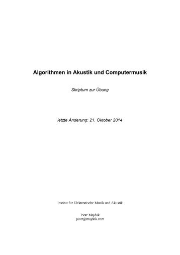 Skriptum (als PDF-Datei, 2.2MB) - Piotr Majdak