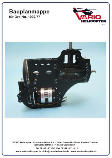 Bauplanmappe für Ord.No. 1002/77 - Vario Helicopter