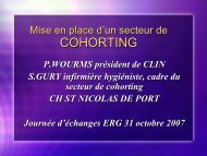 Mise en place d'un secteur de COHORTING - CCLIN-EST
