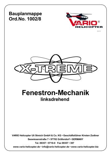 Fenestron-Mechanik linksdrehend Bauplanmappe ... - Vario Helicopter
